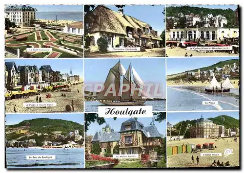 Cartes postales moderne Houlgate Golf Chaumiere normande Le casino Voilier Bateau