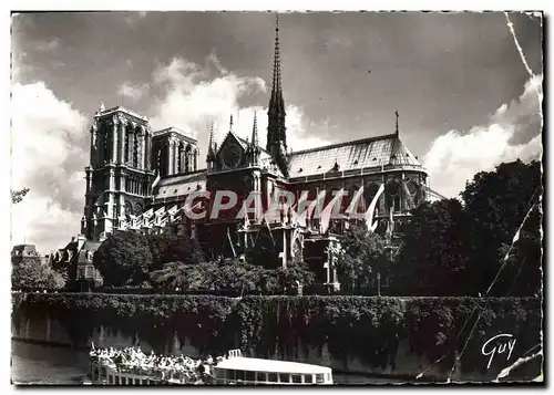 Moderne Karte Paris En Flanant Vue Generale De Notre Dame Bateau Peniche