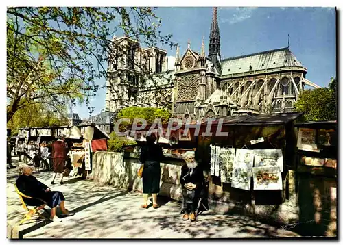 Moderne Karte Paris La Cathedrale Notre Dame Les bouquinistes