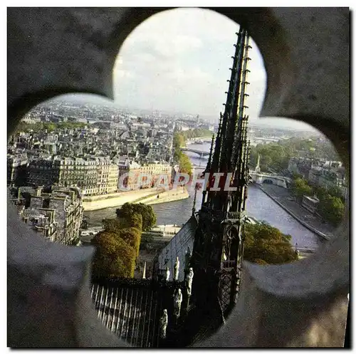 Moderne Karte Paris vu des tours de Notre Dame