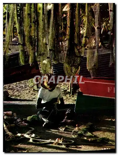 Moderne Karte Martinique Reparation de filets de peche