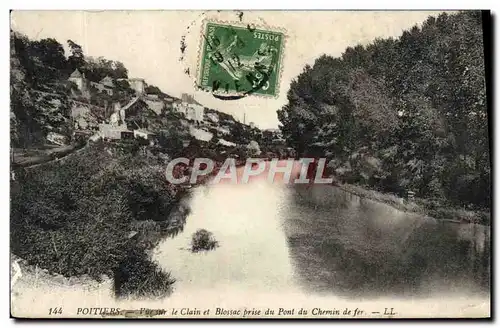 Cartes postales Poitiers Vue sur le Clain et Blossac prise du Pont du Chemin de Fer