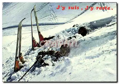 Moderne Karte J&#39y suis J&#39y reste Ski