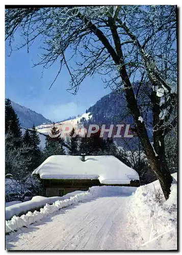 Cartes postales moderne L&#39Hiver Dans Nos Montagnes Au detour du Chemin