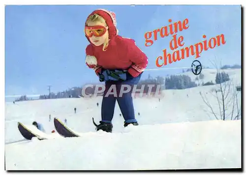 Moderne Karte Graine de Champion Ski Enfant