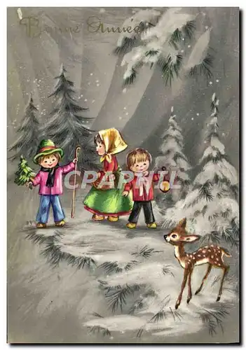 Moderne Karte Fantaisie Enfants Biche