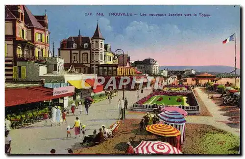 Cartes postales Trouville Les nouvaux Jardins vers le Topsy