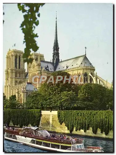 Cartes postales moderne Paris Notre Dame de Paris vue des quais de la Seine Bateau Peniche