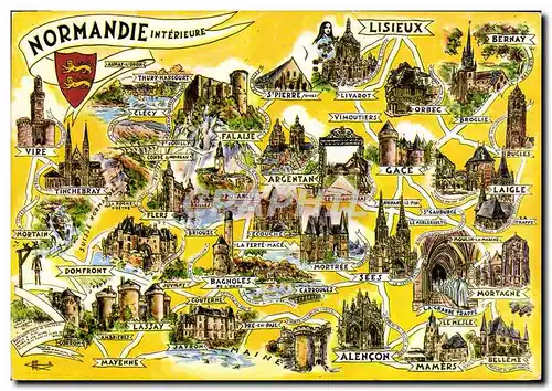 Cartes postales moderne La Normandie Lisieux Bernay Vire Alencon Mamers