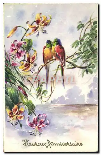 Cartes postales moderne Heureux Anniversaire Oiseaux