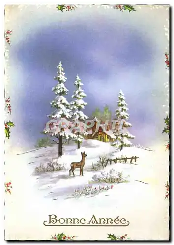 Moderne Karte Bonne Annee Biche