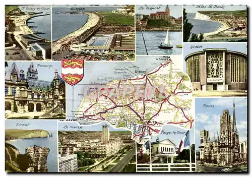 Cartes postales moderne Seine Maritime Lion St Valery en Caux Dieppe Le Treport Mers les Bains Etretat Fecamp Rouen Yvet