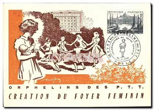 Cartes postales moderne Orphelins Des PTT Creation du Foyer feminin enfants