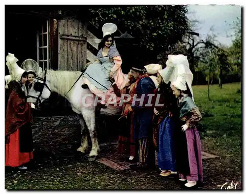 Cartes postales moderne Folklore De France La Normandie Apres La Visite Les Adieux Cheval