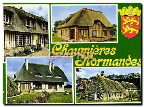 Moderne Karte Chaumieres Normandes Normandie Lion