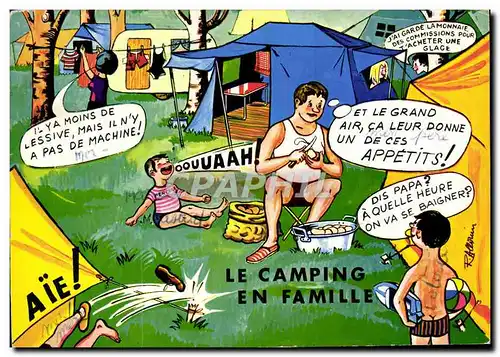 Cartes postales moderne Le Camping En Famille