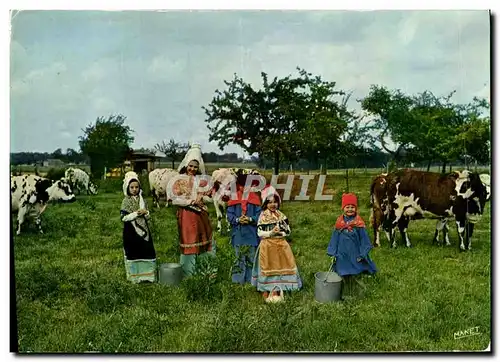 Cartes postales moderne Folklore normand Enfants Folklore