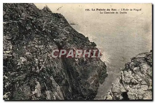 Cartes postales La Pointe du Raz L'Enfer de Plogoff La cheminee du diable
