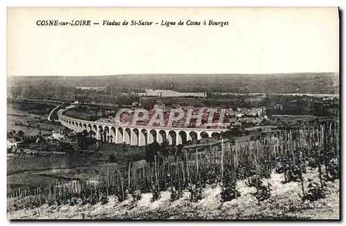 Cartes postales Cosne sur Loire Viaduc de Cosne a Bourges Vignes