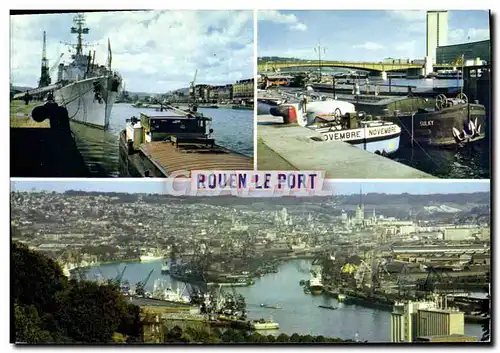 Cartes postales moderne Normandie Rouen Grand Port Bateaux