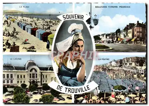 Cartes postales moderne Trouville Reine des Plages Plage Boulevard Fernand Moureaux Casino Piscine