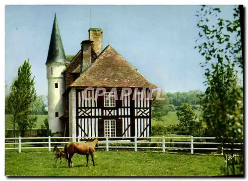 Moderne Karte Environs de Trouville Deauville Joli manoir normand pres de Toucques Cheval