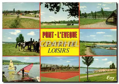 Moderne Karte Pont L&#39Eveque Le Centre de Loisirs Tennis Voile Equitation Planche a voile
