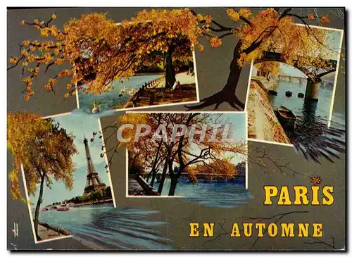 Cartes postales moderne Paris En Automne Tour Eiffel Les quais Le bois de Boulogne Griffe Querqueville