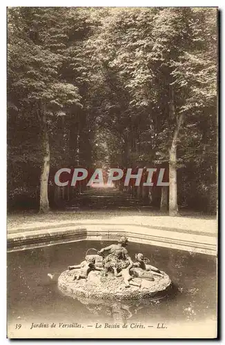 Cartes postales Versailles Le Bassin de Ceres Jardins