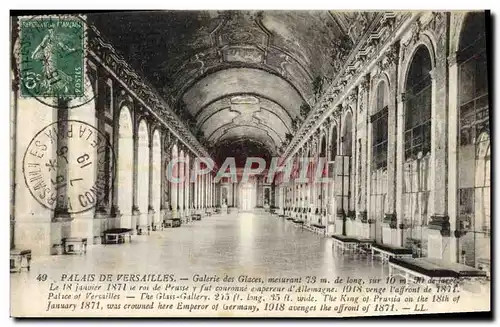 Cartes postales Versailles Palais Galerie des Glaces