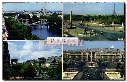 Cartes postales moderne Paris la Seine et les ponts La Concorde et la Tour Eiffel Champs Elysees Place de la Concorde