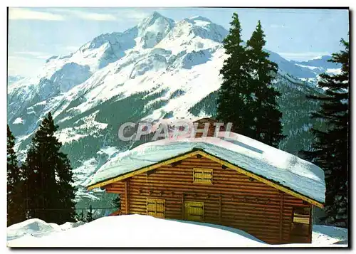 Cartes postales moderne Neige Et Soleil Un Chalet Et Un Coeur