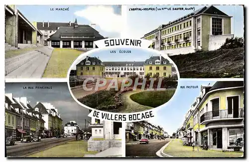 Cartes postales moderne Souvenir Des Villers Bocage le marche Hopital Hospice La rue principale Rue Pasteur