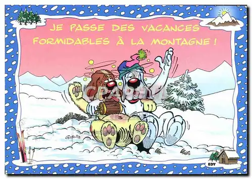 Moderne Karte Je Passe Des Vacances Formidables A La Montagne Chien Gotlib