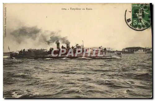 Cartes postales Torpilleur En Essais Bateau