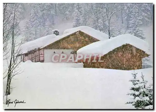 Moderne Karte Sous le neige Chalet Rene Gerard