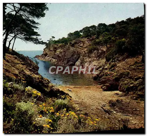 Moderne Karte Mediterranee Aux Rivages Sans Nuages Calanque Ou La Vague S&#39Abrite