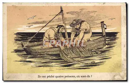 Cartes postales moderne Ils Ont Peche Quatre Poissons Ou sont ils ?