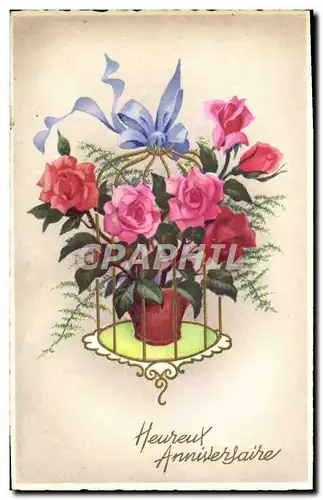 Cartes postales moderne Heureux Anniversaire Fleurs