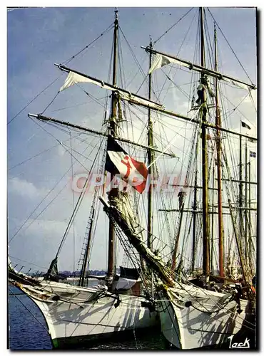Cartes postales moderne Couleurs De Bretagne Les deux navires ecole francais Etoile et Belle Poule