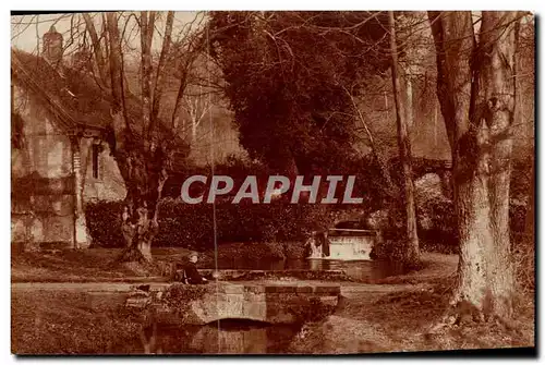 CARTE PHOTO Maison au bord de l&#39eau