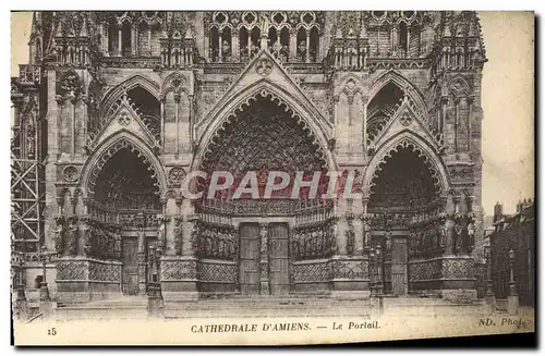 Cartes postales Cathedrale Damiens Le Portail