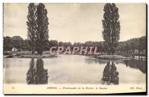 Cartes postales Amiens Promenade de La Hotoie Le bassin