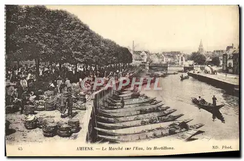 Cartes postales Amiens Le Marche Sur I'Eau Les Hortillons