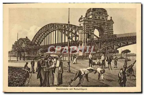 Cartes postales Dusseldorf Rheinbrucke mit Radschlagern Enfants