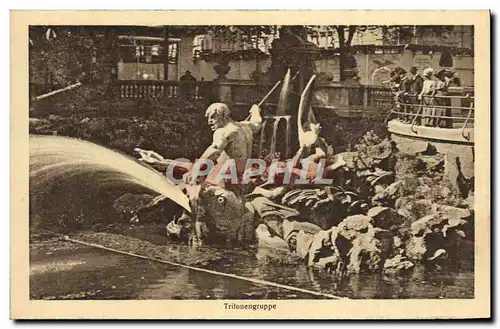 Ansichtskarte AK Dusseldorf Tritonengruppe Theinpartie Bateaux