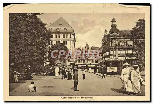 Ansichtskarte AK Dusseldorf Corneliusplatz Schadowstr Tramway Tennis