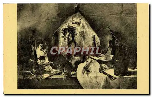 Cartes postales Chardin La Raie Paris Musee Du Louvre Chat Poisson