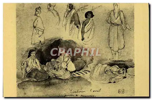 Cartes postales Delacroix Etudes de types marocains Paris Musee Du Louvre Moreau Nelaton