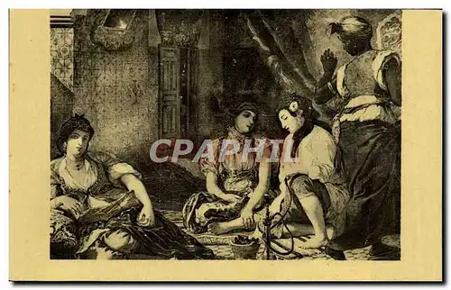 Cartes postales Delacroix Femmes a Alger dans leur apaprtement Paris Musee Du Louvre